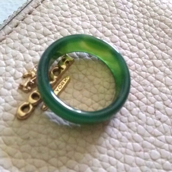 Green Banded Agate ~ Slim Stone Ring Band Size 7.5 ~ Friendship + Promise Rings - Picture 2 of 11